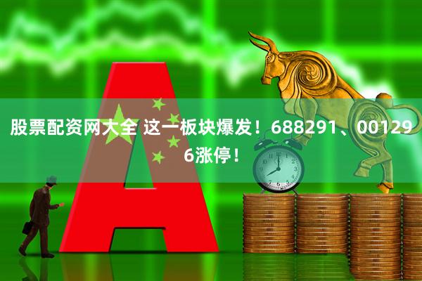 股票配资网大全 这一板块爆发！688291、001296涨停！